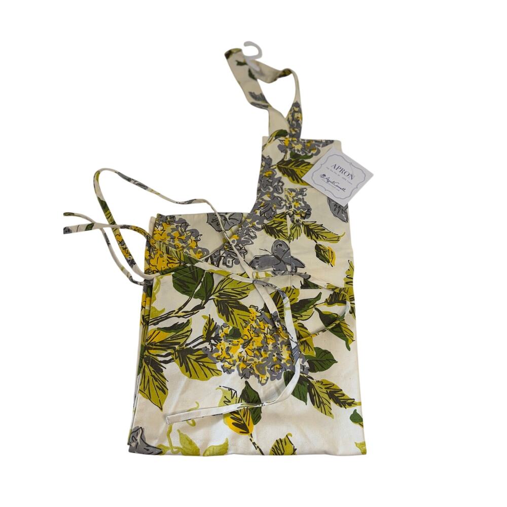 April Cornell Adult Bib Apron "Harriet's Hydrangea" Botanical Floral Print